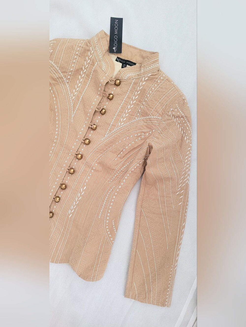 NWT! Boho Quilted Women's Fall Blazer Event Button Front Embroidered Jacket XS - Picture 13 of 16